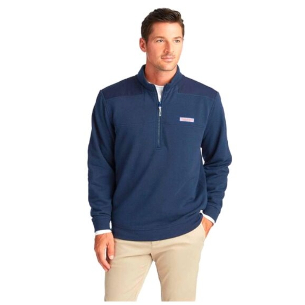 Vineyard Vines Men's Blue Zip-Up Sweater